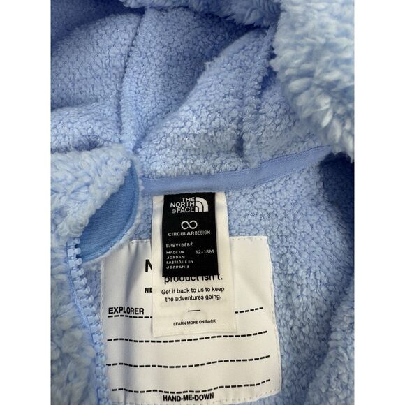 The North Face Baby Campshire Bear Hoodie Jacket Cornflower Blue 12-18 Month NWT - Picture 3 of 4